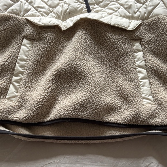 Columbia Quilted Fleece Hoodie in Cream and Tan - Picture 2 of 5